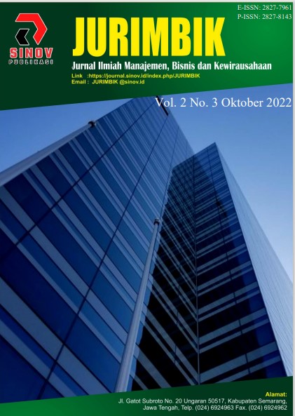 					View Vol. 2 No. 3 (2022): Oktober : Jurnal Ilmiah Manajemen, Bisnis dan Kewirausahaan
				